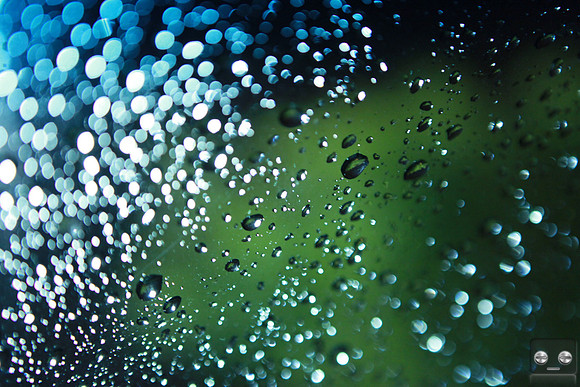 green and blue drops